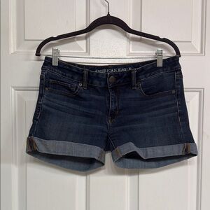 American Eagle Outfitters Size 8 Dark Blue Denim Shorts